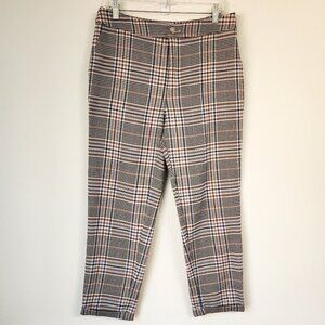 Anthropologie Malcolm Plaid Tapered Cuffed Trousers Pants Women Sz 8 Classic